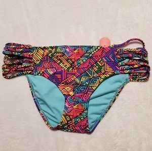 NWT Colorful Strappy Swim Bottoms
